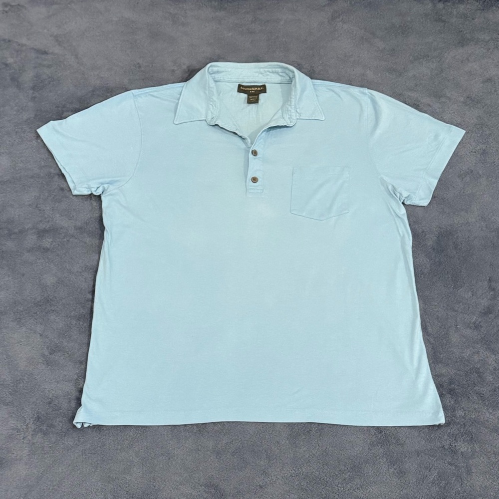 Banana Republic Factory Blue Classic Polo Shirt